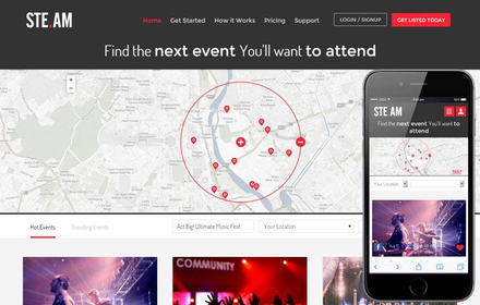 Steam Music Flat Responsive Web Template