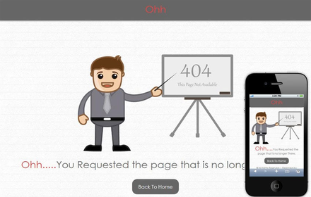 Ohh 404 Mobile Website Template