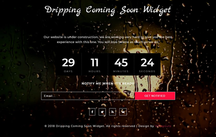 Dripping Coming Soon Flat Responsive Widget Template