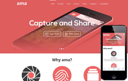 Ama a Mobile App based Flat Bootstrap Responsive web template