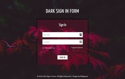 Dark Sign In Form a Flat Responsive Widget Template