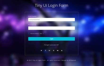 Tiny Ui Login Form Flat Responsive Widget Template