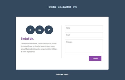 Smarter Home Contact Form Responsive Widget Template