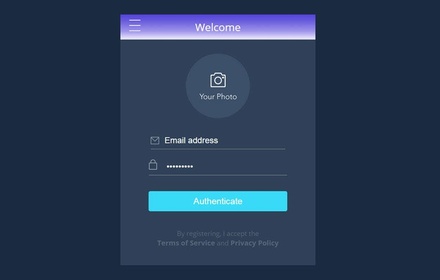 App Login Form Flat Responsive Widget Template