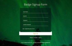 Badge Signup Form Flat Responsive Widget Template