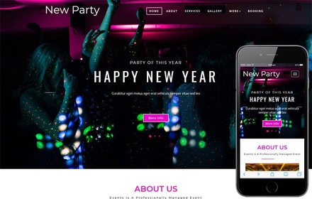 New Party Entertainment Category Bootstrap Responsive Web Template