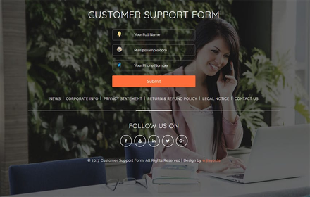 Customer Support Form Flat Responsive widget Template