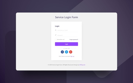 Service Login Form