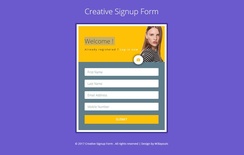 Creative Signup Form a Flat Responsive Widget Template