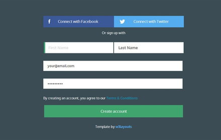 Signup Form Flat Template