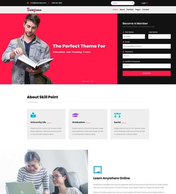 Skill Point an Education category Flat Bootstrap Responsive Web Template