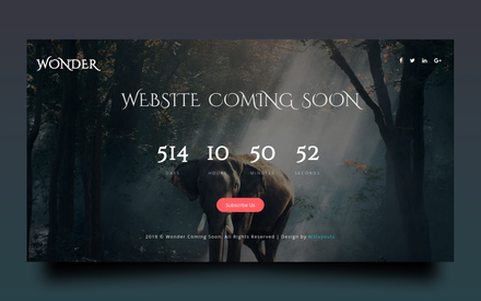 Wonder Coming Soon a Flat Responsive Widget Template