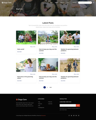 Dogs Care a Pet Care Website Template