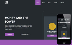 Slide Landing Page Flat Responsive web template