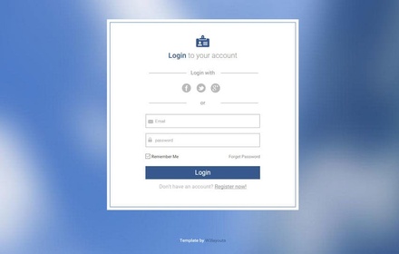 Pearl Login Form Widget Template