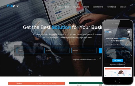 Pixelx a Multipurpose Flat Landingpage Web Template
