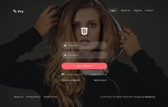 Key Login Form Flat Responsive Widget Template