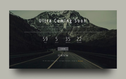 Ultra Coming Soon Flat Responsive Widget Template