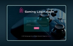 Gaming Login Form Responsive Widget Template