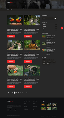 Wildlive an animals and pet’s category website template