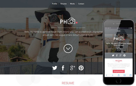 PH CV a Photographers Portfolio Flat Bootstrap Responsive Web Template