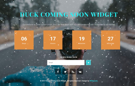 Duck Coming Soon Flat Responsive Widget Template