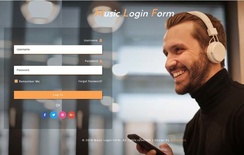 Music Login Form Responsive Widget Template
