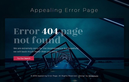 Appealing Error Page Responsive Widget Template