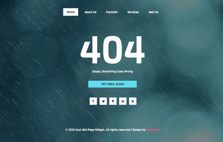 Cool 404 Page Widget Flat Responsive Widget Template