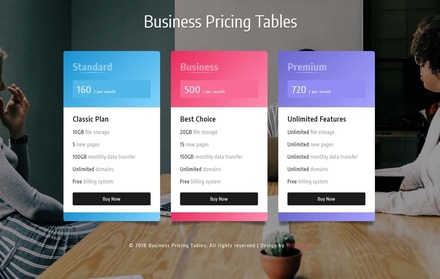 Business Pricing Tables Responsive Widget Template