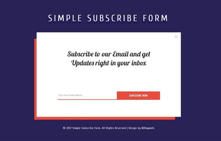 Simple Subscribe Form Responsive Widget Template