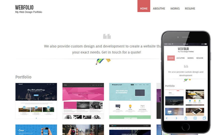 Webfolio – A Flat Responsive website template