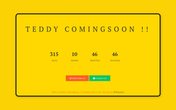 Teddy Coming Soon Flat Responsive Widget Template