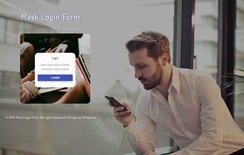 Mask Login Form Flat Responsive Widget Template