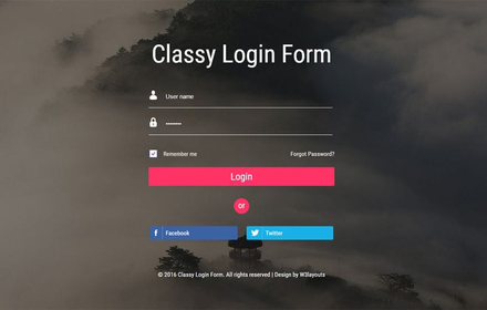 Classy Login form Widget Flat Responsive Widget Template