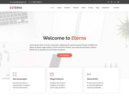 Eterna - Free Multipurpose Bootstrap Template | BootstrapMade