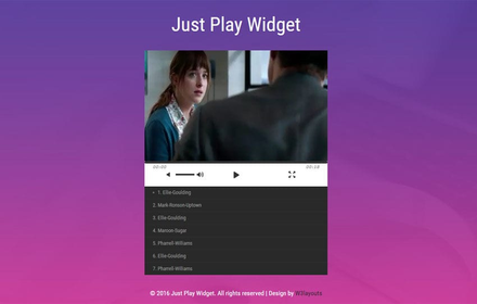 Just Play Widget Flat Responsive Widget