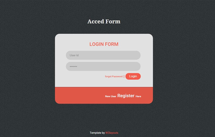 Acced Flat style Login Form Widget Template