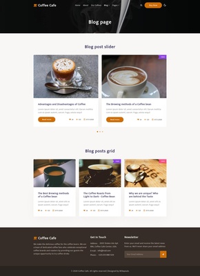 Coffee Cafe Website for Coffee Shop