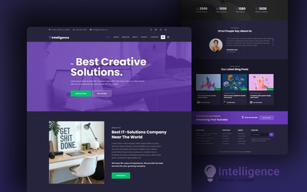 The Ultimate Website Template for Modern and Intelligent Brands “Intelligence Website Template”