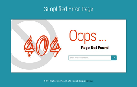 Simplified Error Page Flat Responsive Widget Template