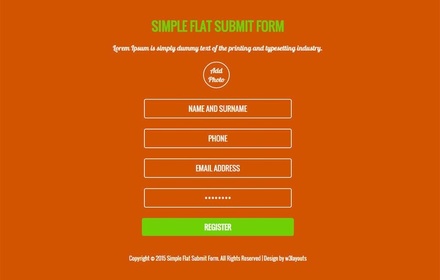 Simple Flat Submit Form Responsive Widget Template