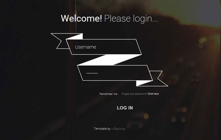 Ribbon Login Form Responsive Widget Template