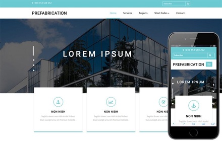 Prefabrication a Real Estate Bootstrap Responsive Web Template