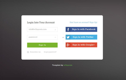 Social Media Login Page