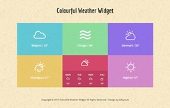 Colourful Weather Widget Responsive Template