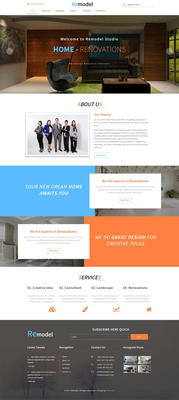 Remodel an Interior Category Bootstrap Responsive Web Template