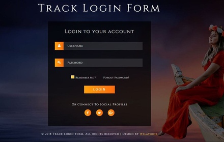 Track Login Form Flat Responsive Widget Template.