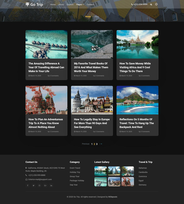 Go Trip a Travel Agency Website Template