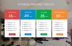 Fitness Pricing Tables Responsive Widget Template